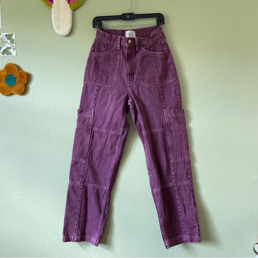 BDG purple cargo jeans